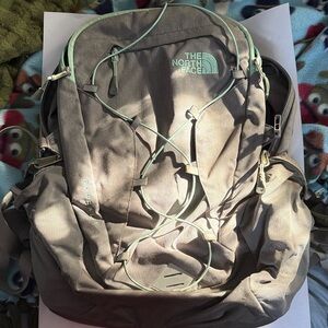 The North Face Men's Backpack in Gray with Mint Accents